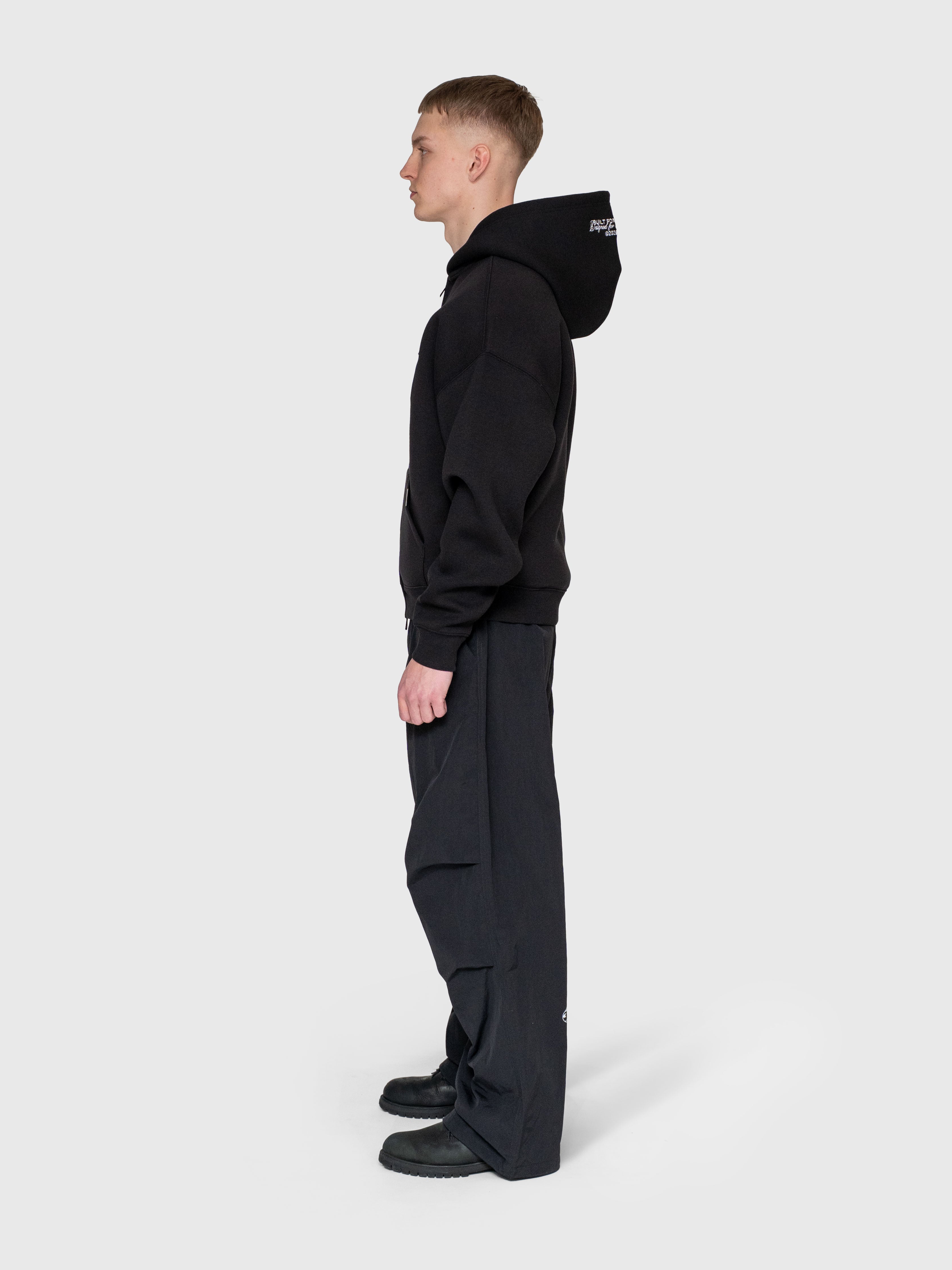 AW Puff Zip Hoodie - Black/White