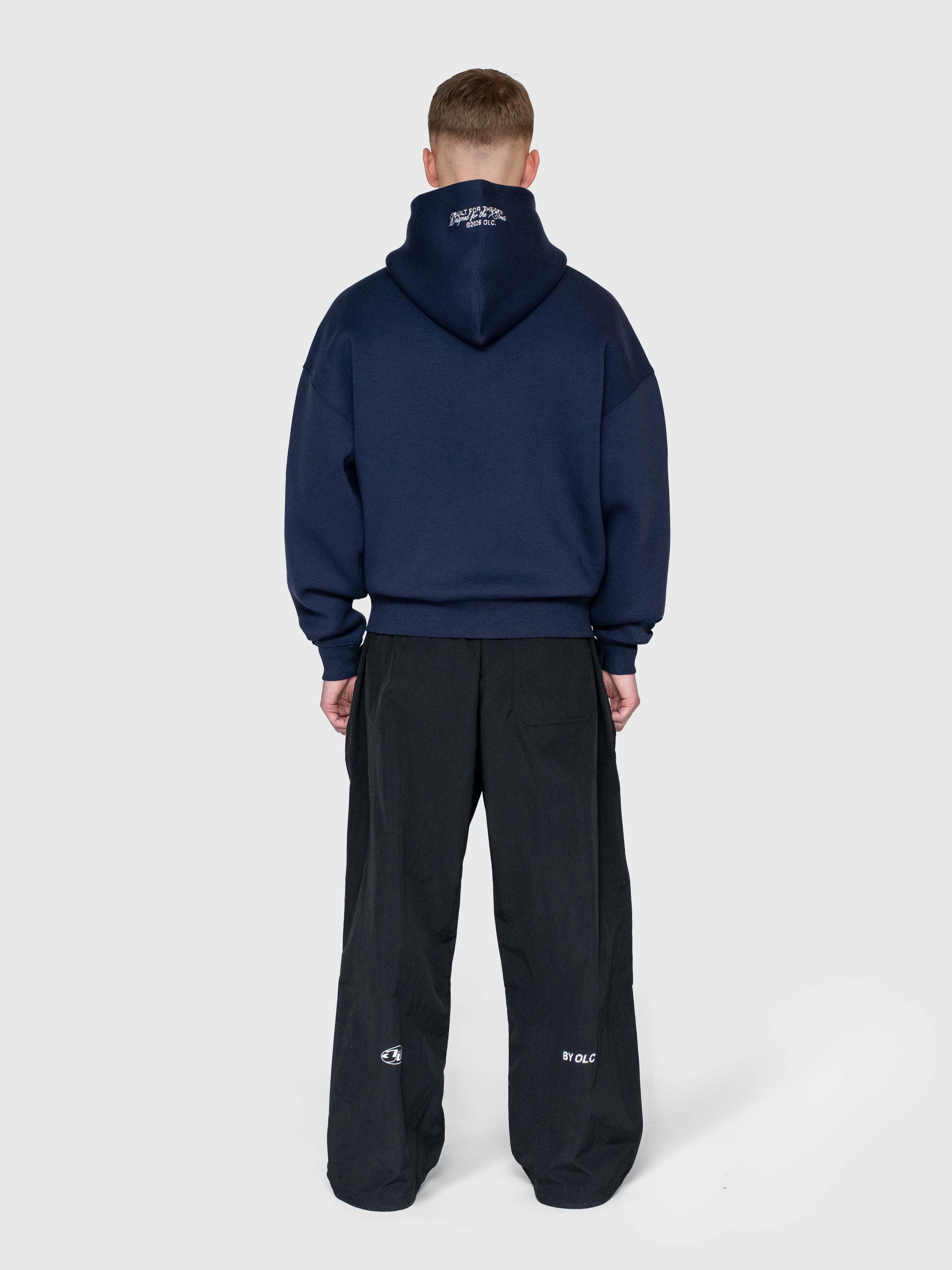 AW Puff Zip Hoodie - Midnight Navy/Yellow