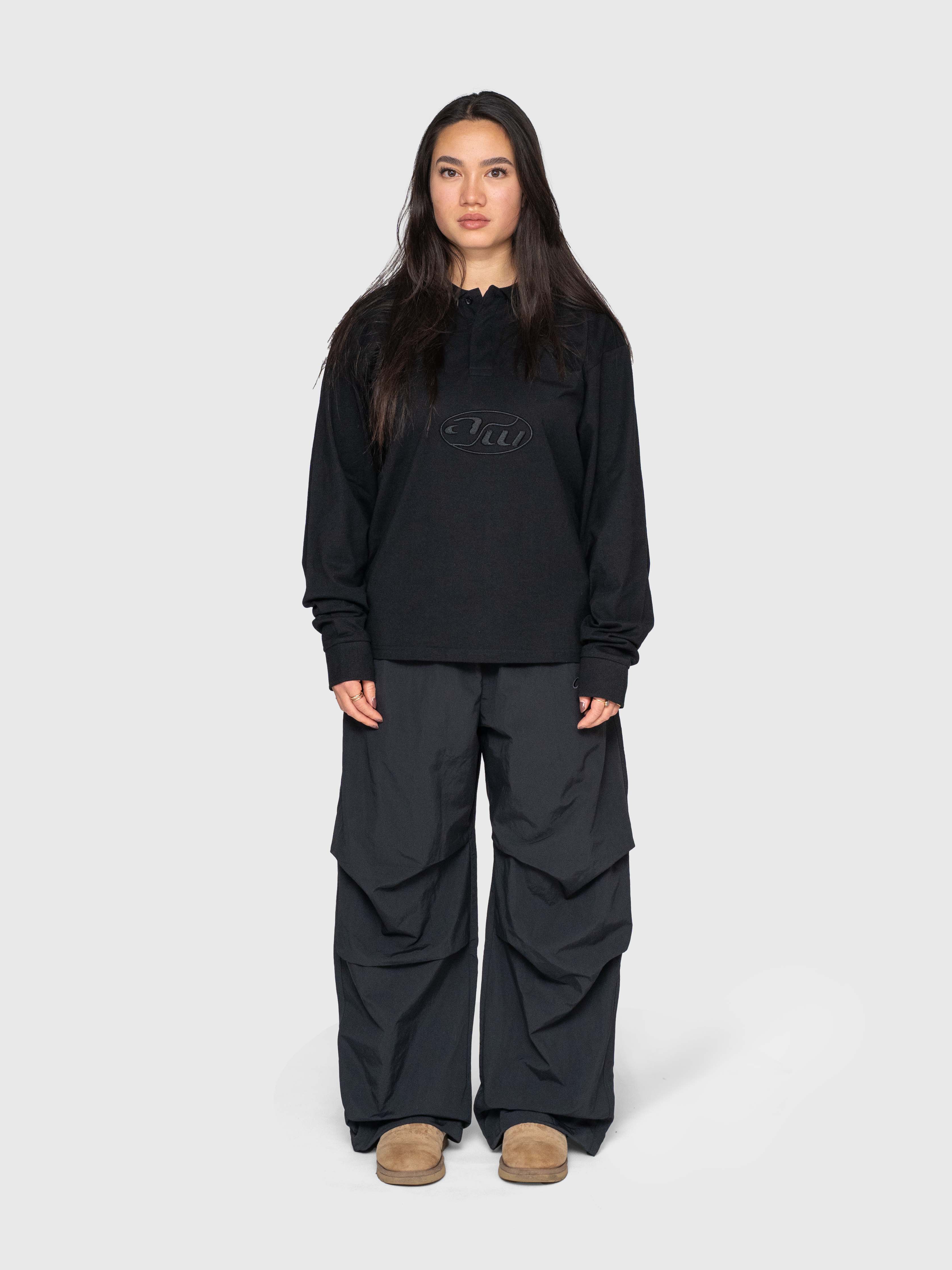 AW Polo Long Sleeve - Black/Black