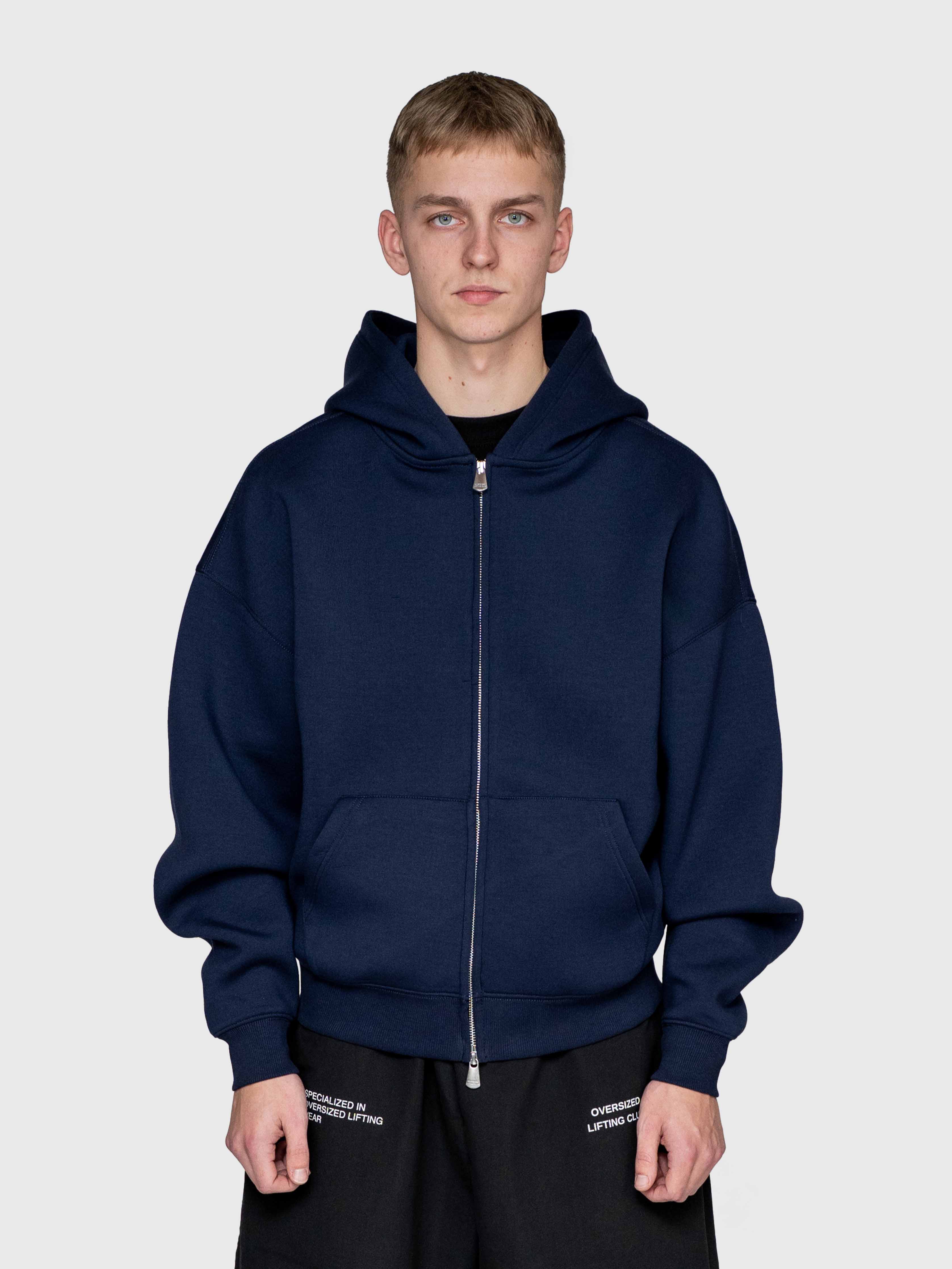 Scuba Embossed Zip Hoodie - Midnight Navy
