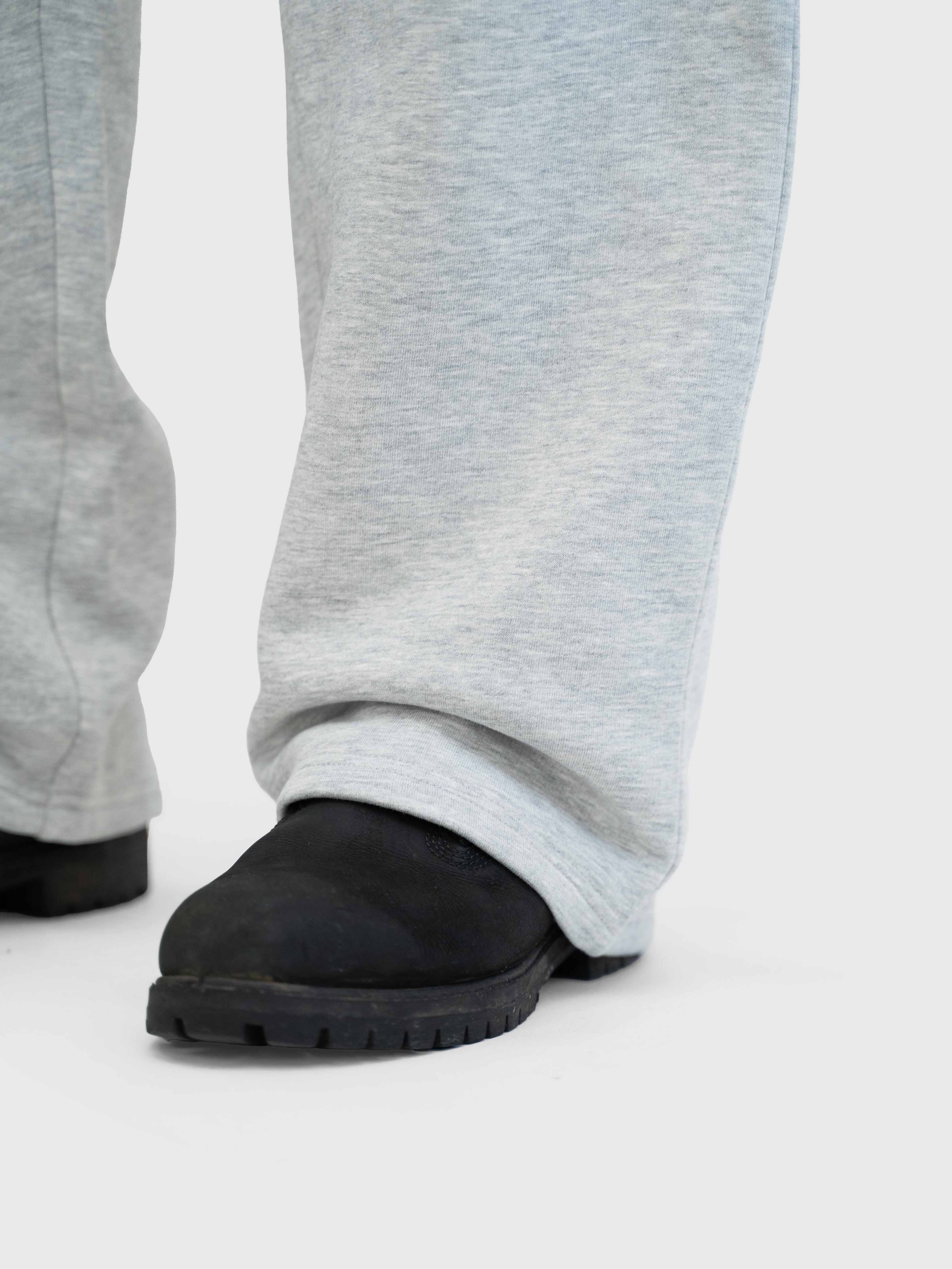 Logo Straight Sweatpants - Melange Grey/Black