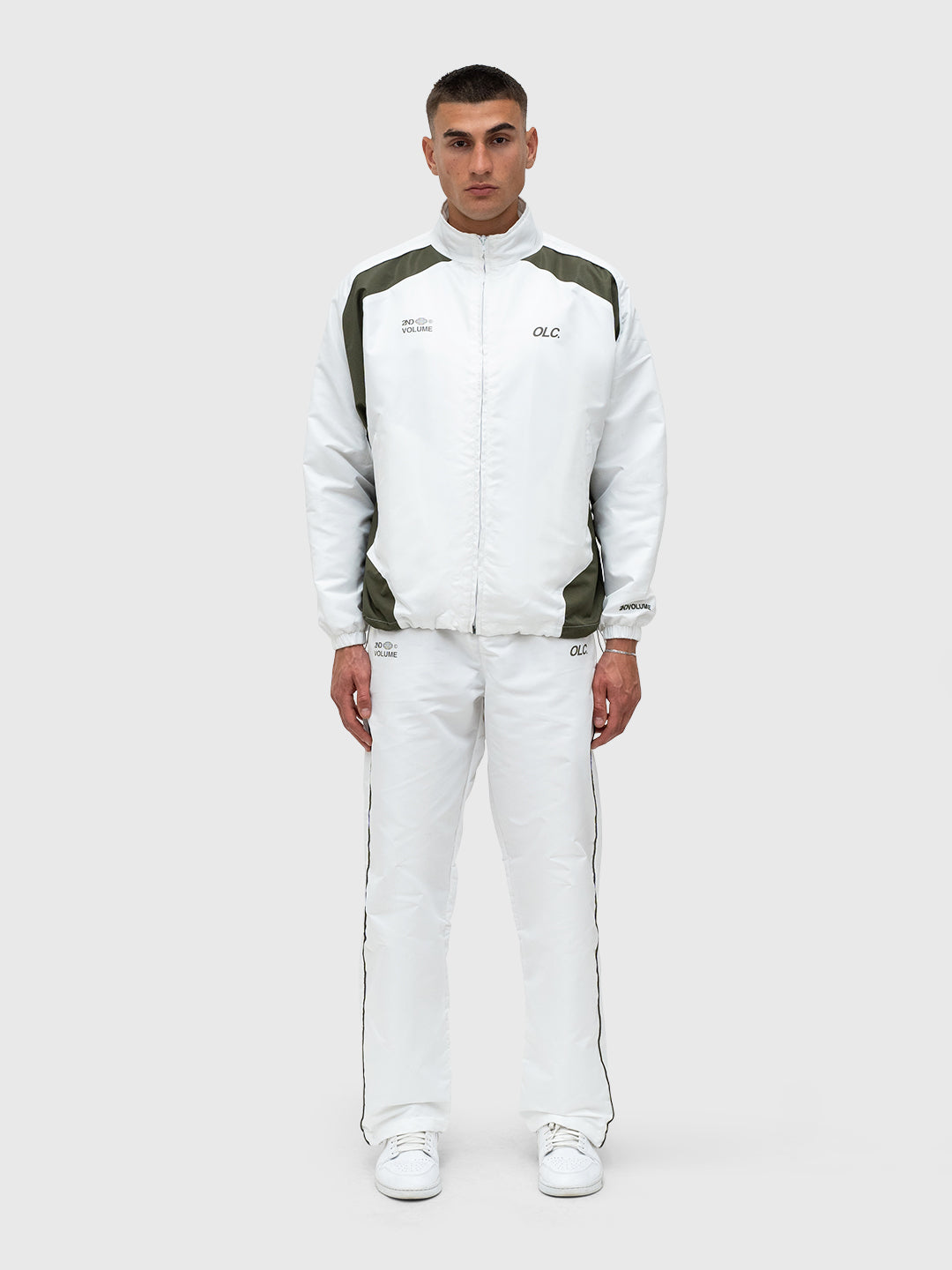 LE Track Pants - Bright White/Dusty Khaki