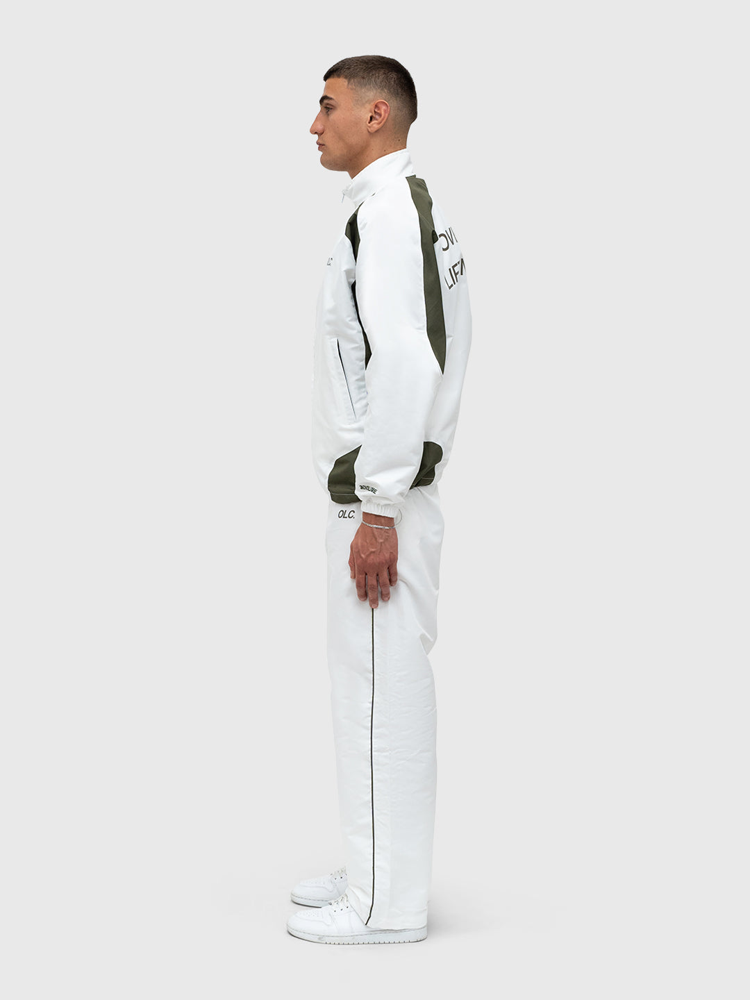LE Track Pants - Bright White/Dusty Khaki