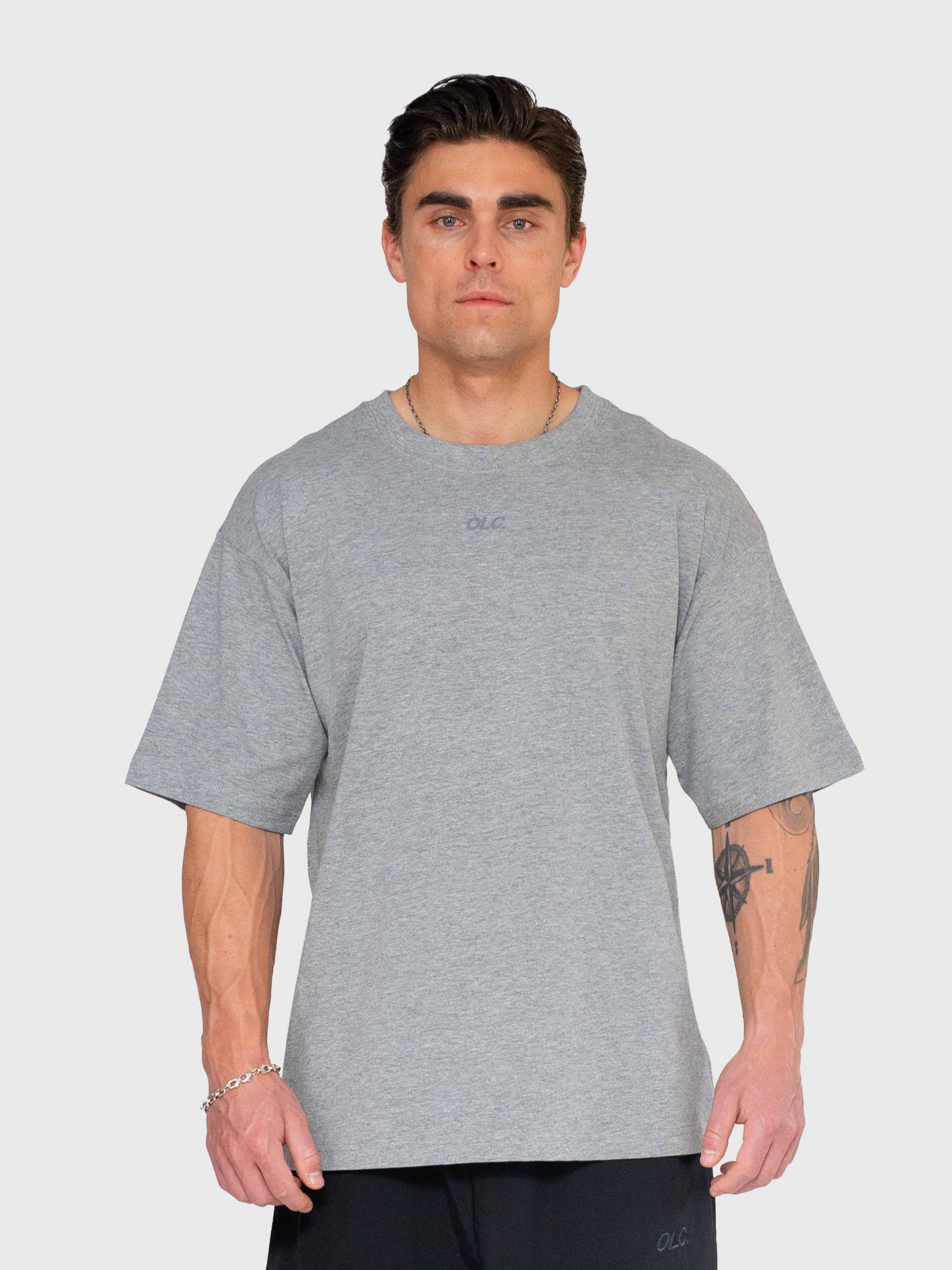 Confidence Box Tee - Melange Grey/Black