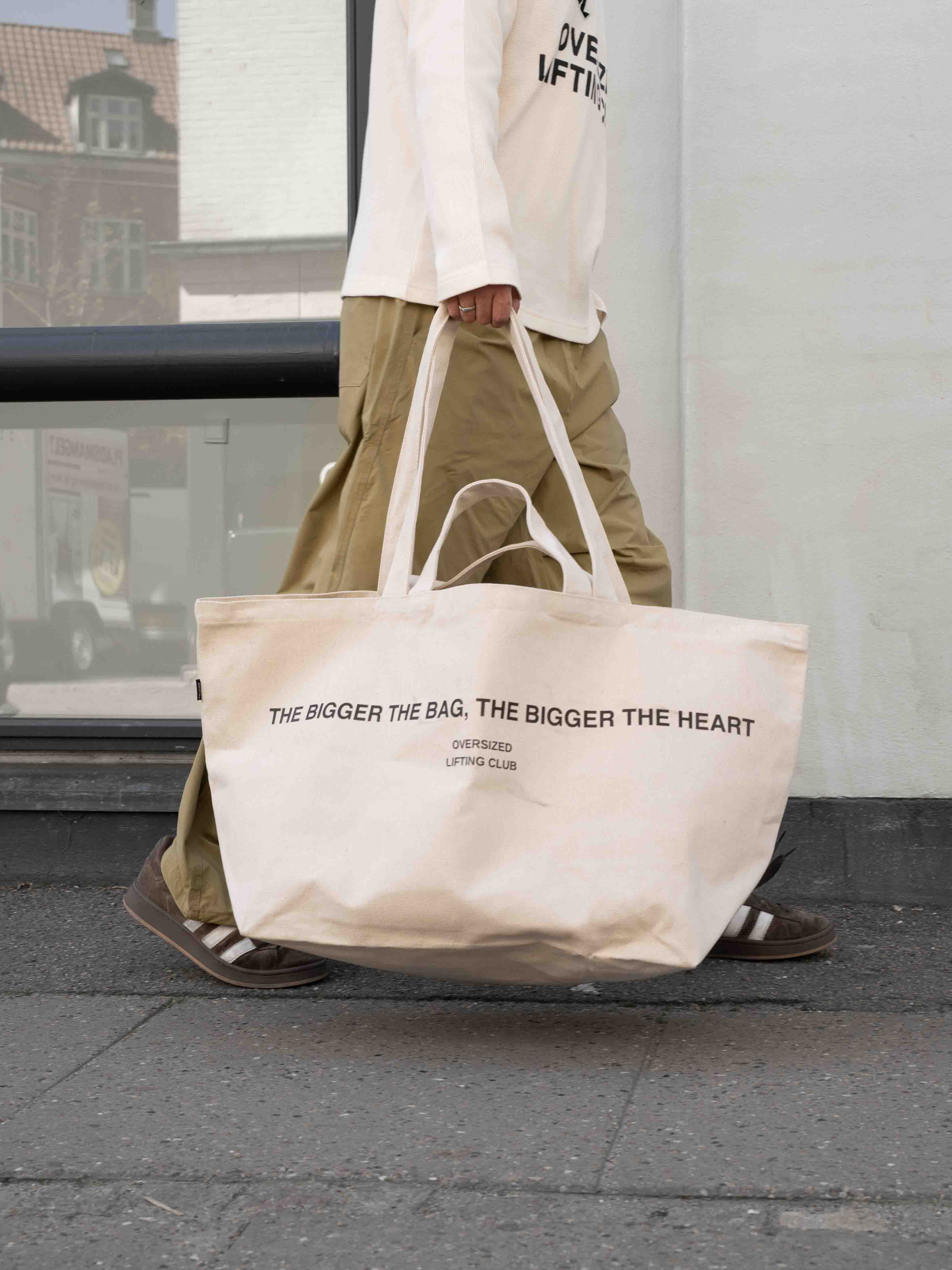 Bigger tote bag - Cream/Black