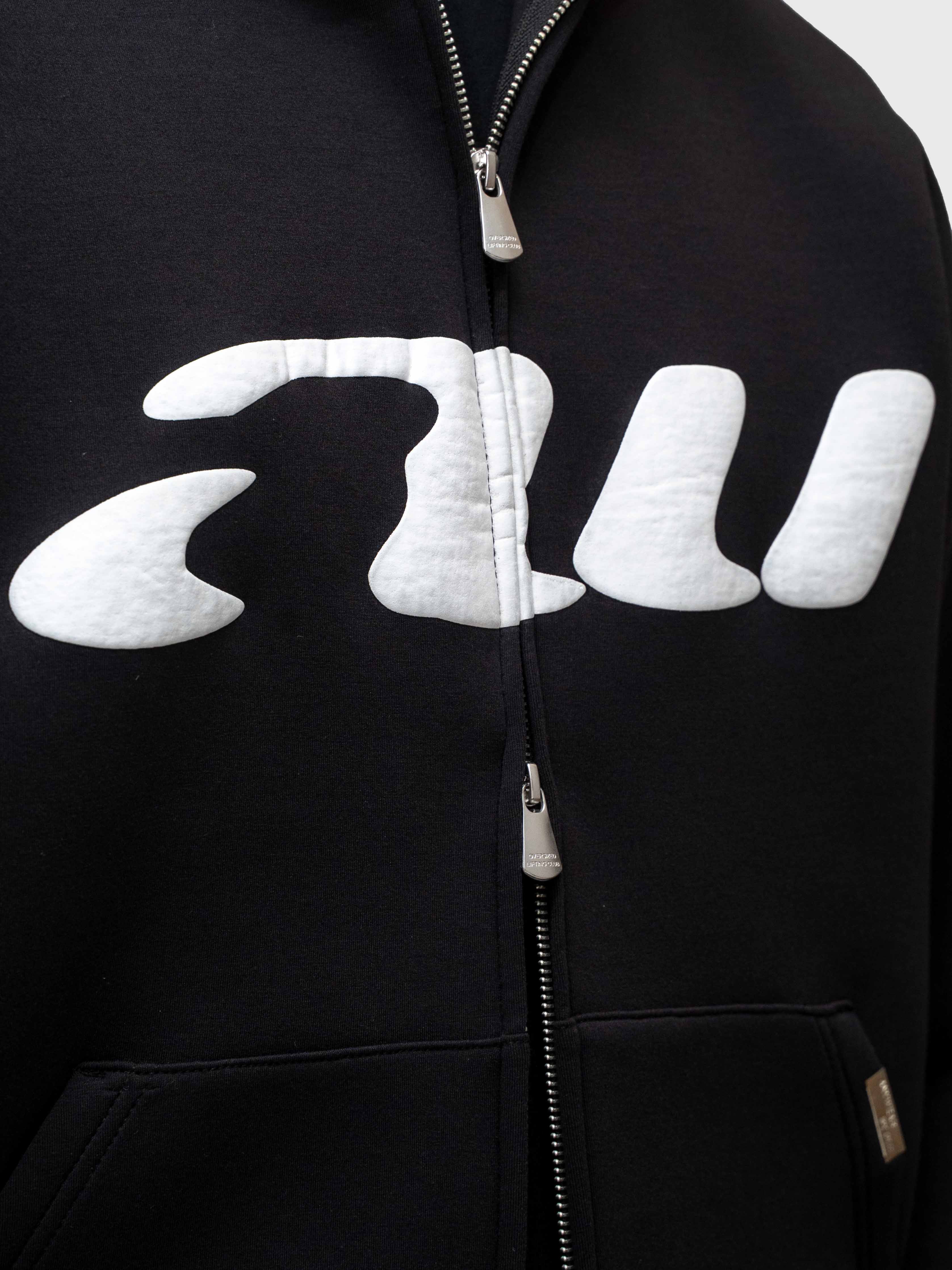 AW Puff Zip Hoodie - Black/White