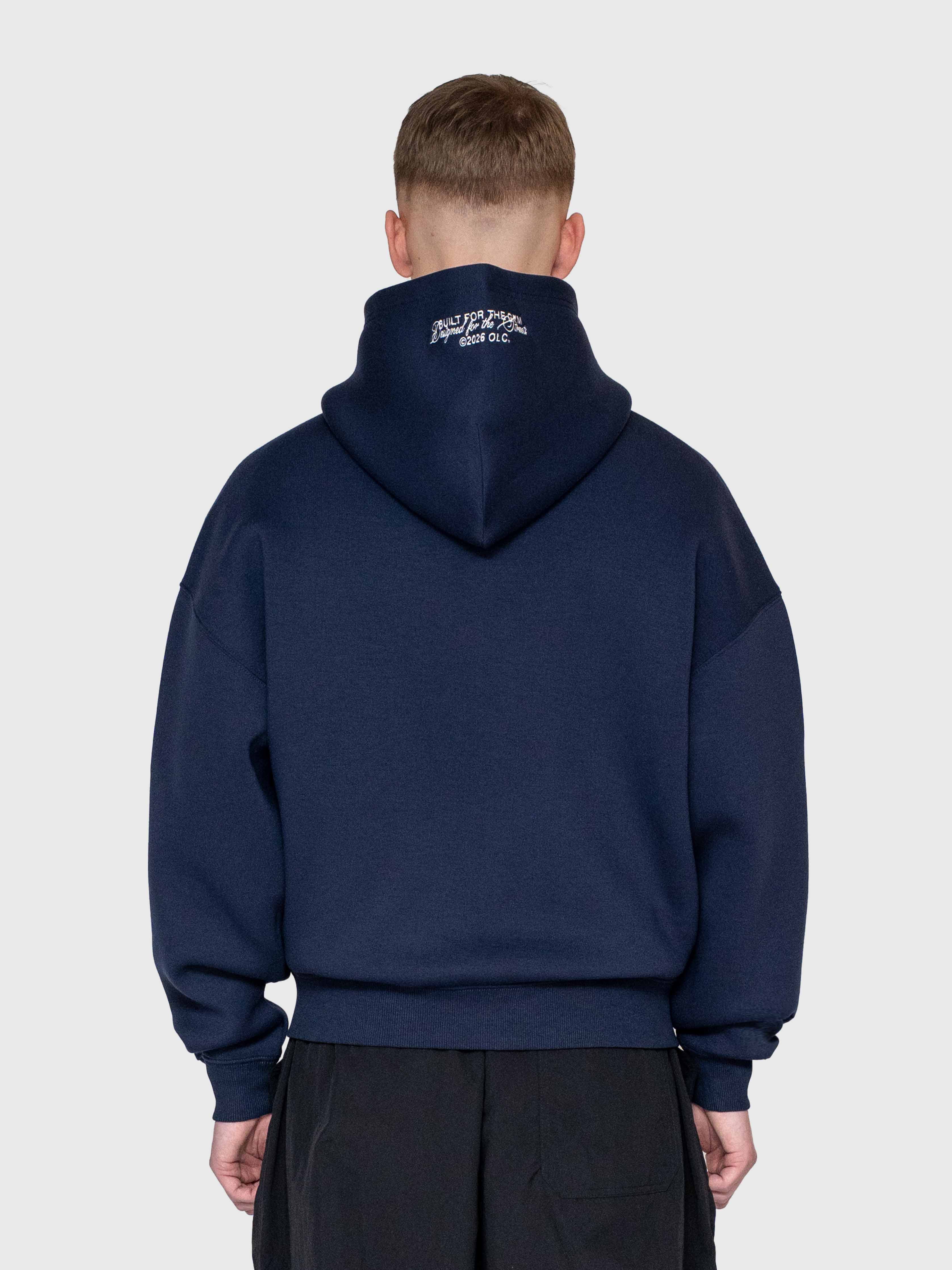 AW Puff Zip Hoodie - Midnight Navy/Yellow