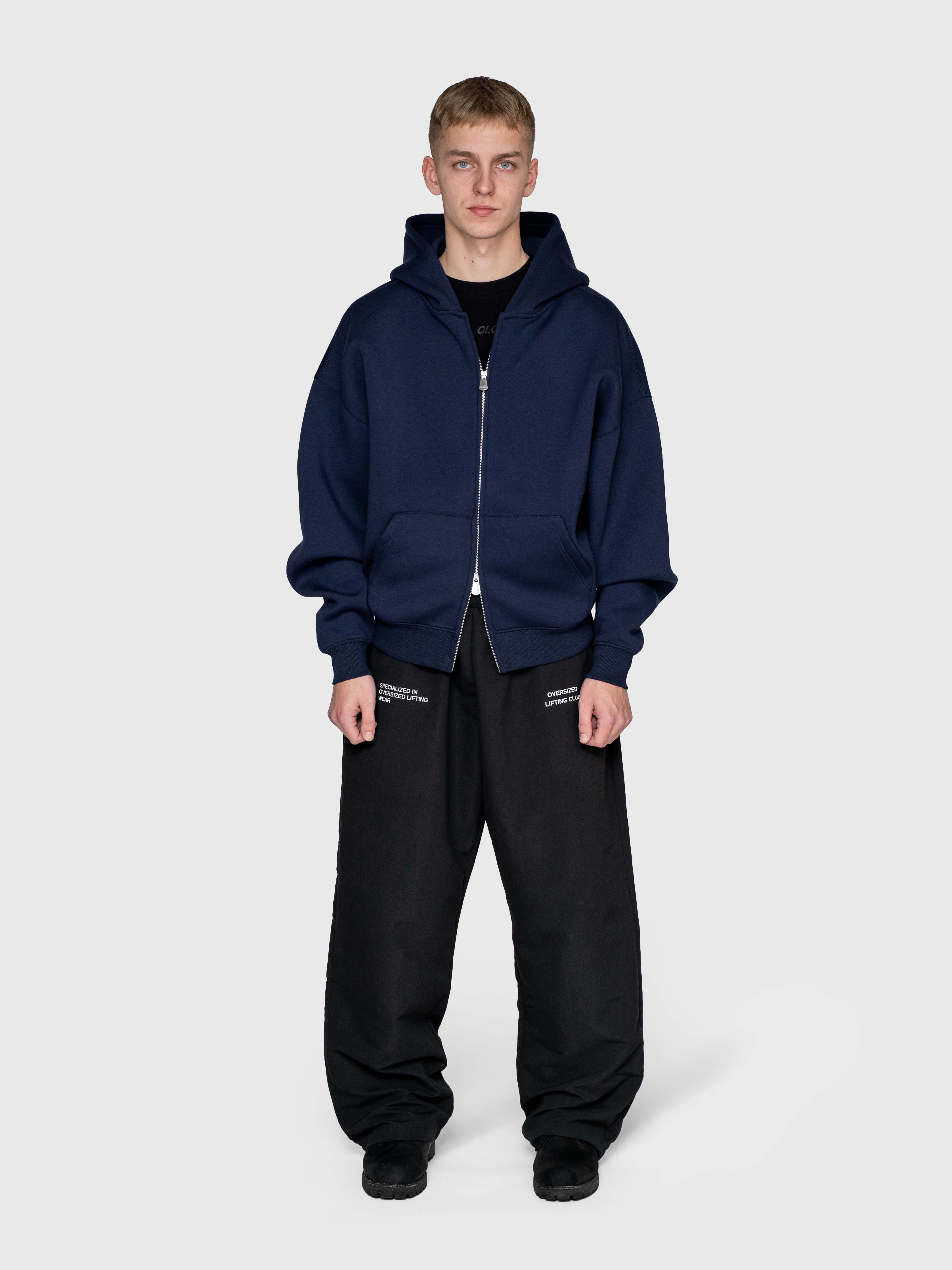 Scuba Embossed Zip Hoodie - Midnight Navy