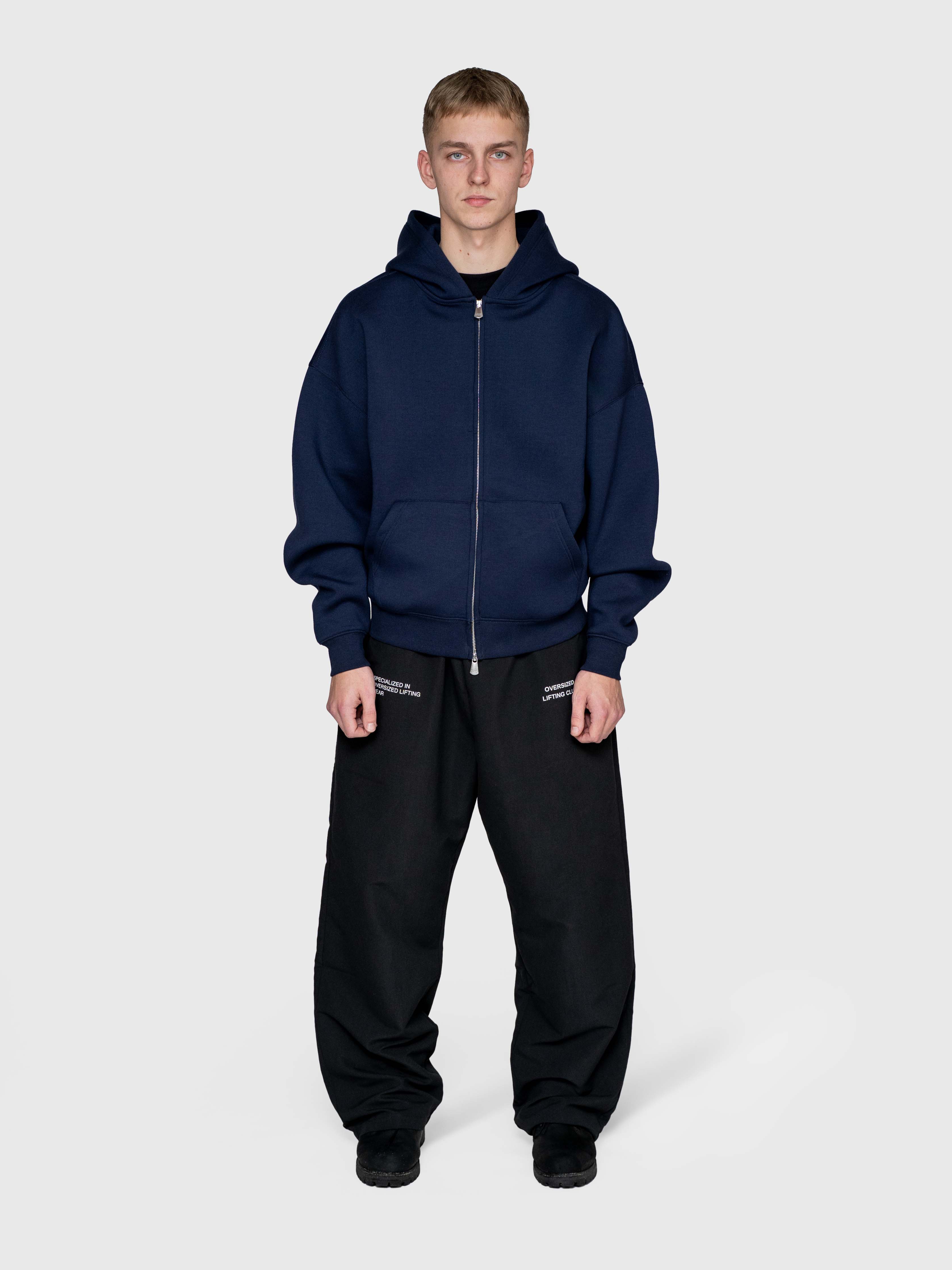 Scuba Embossed Zip Hoodie - Midnight Navy