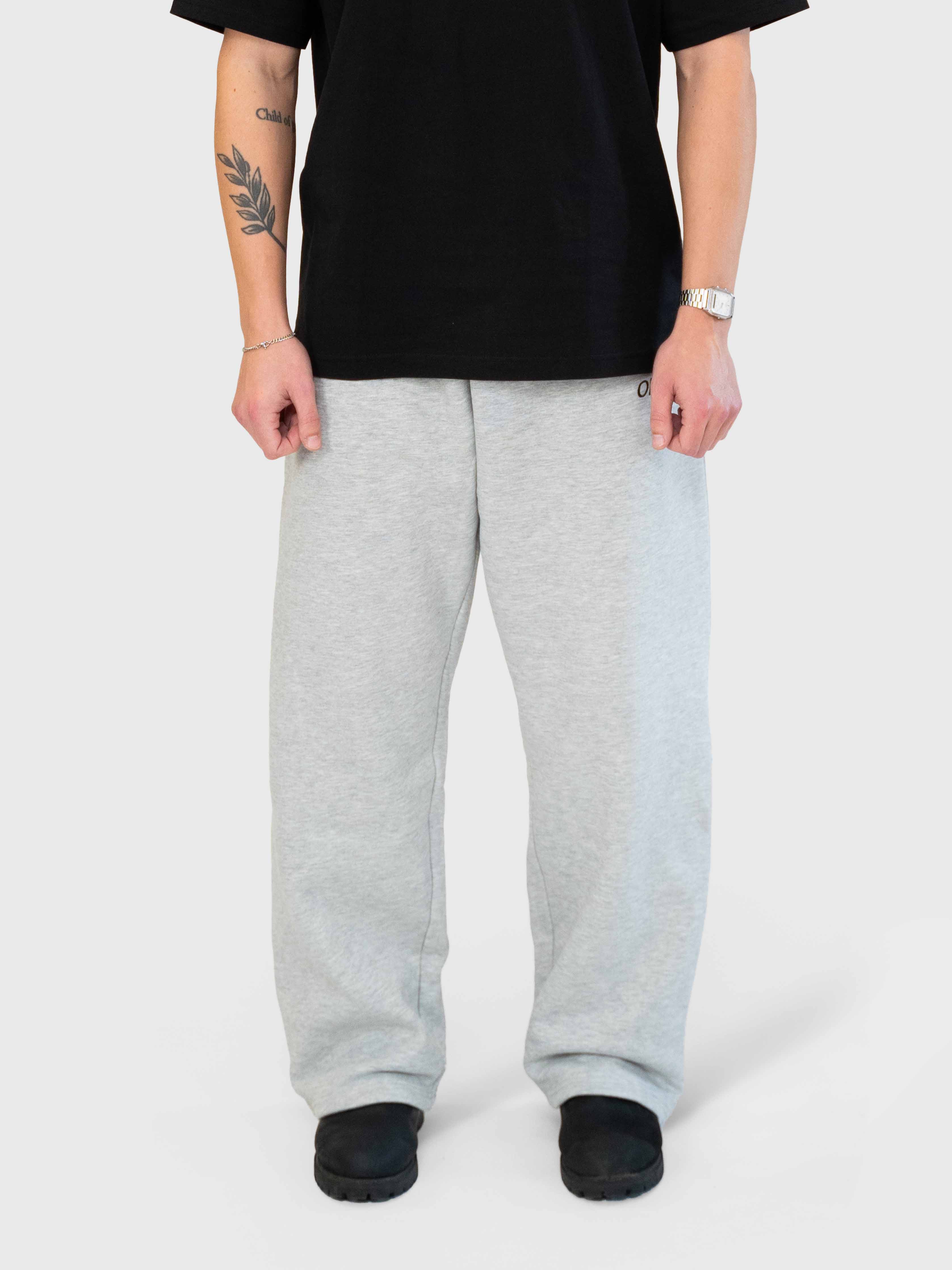 Logo Straight Sweatpants - Melange Grey/Black