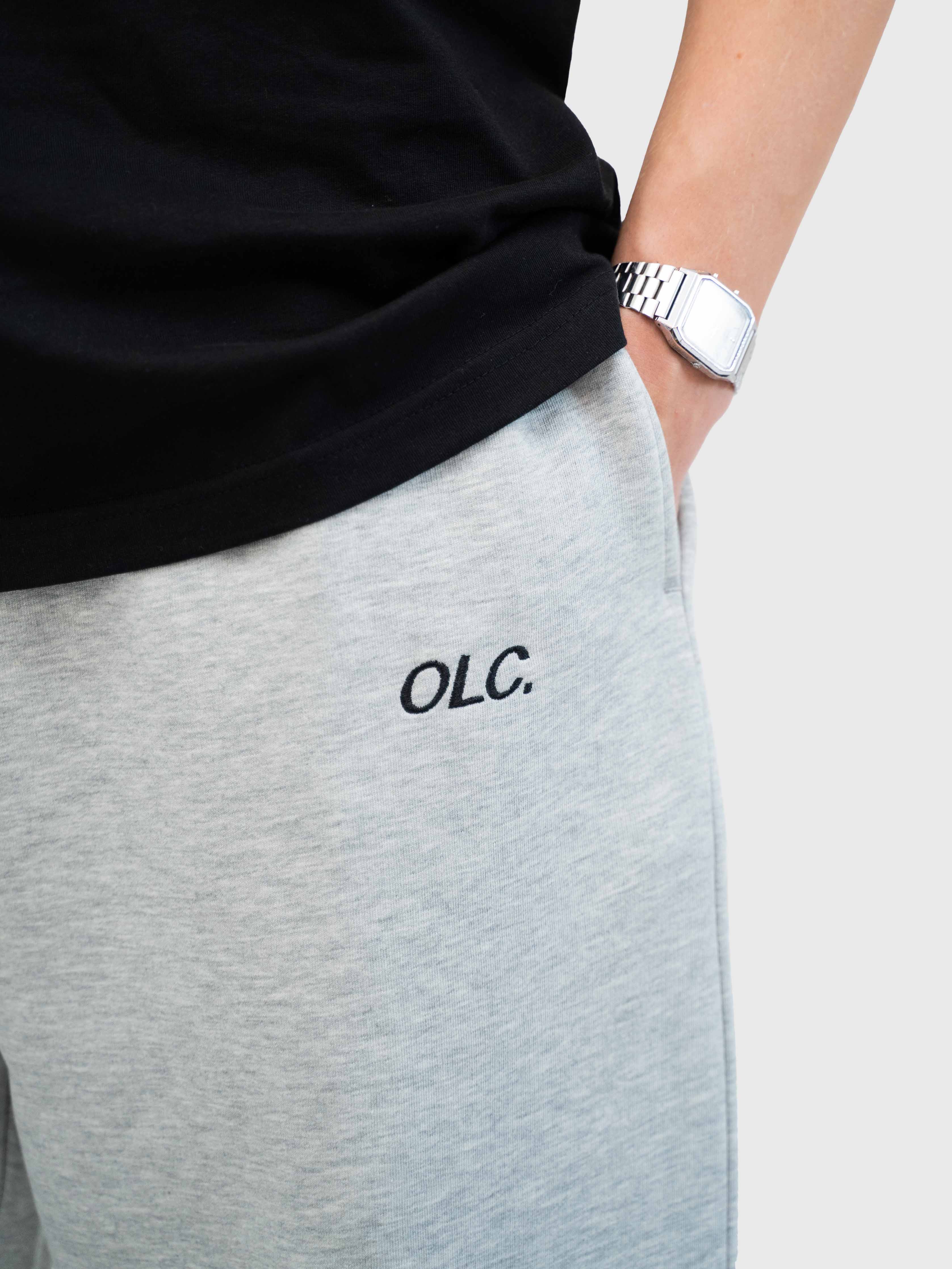 Logo Straight Sweatpants - Melange Grey/Black