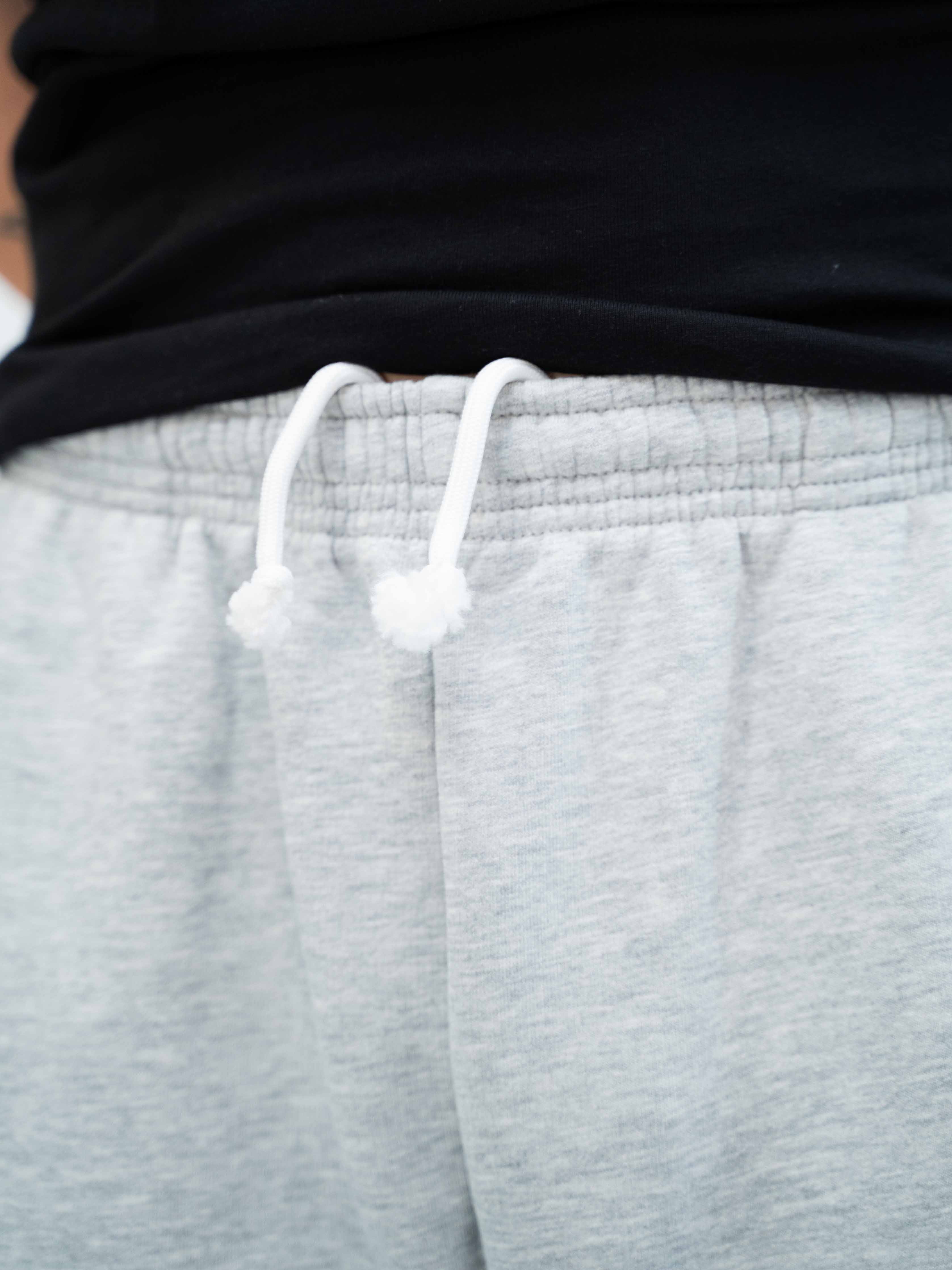 Logo Straight Sweatpants - Melange Grey/Black