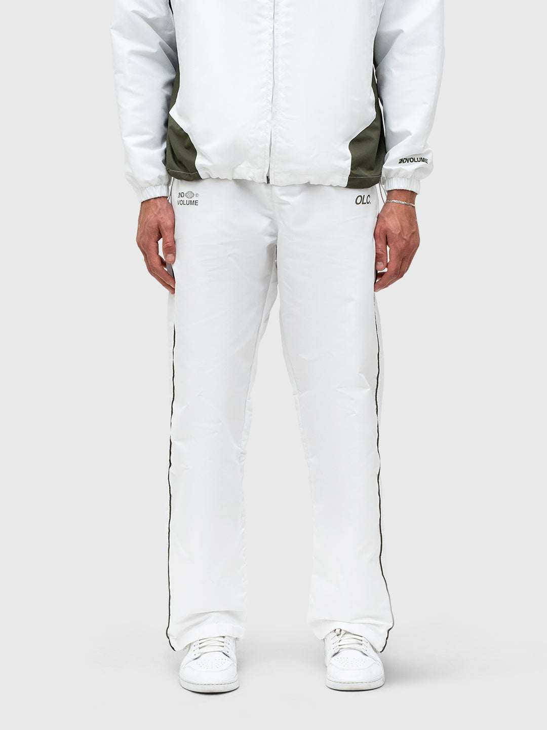 LE Track Pants - Bright White/Dusty Khaki