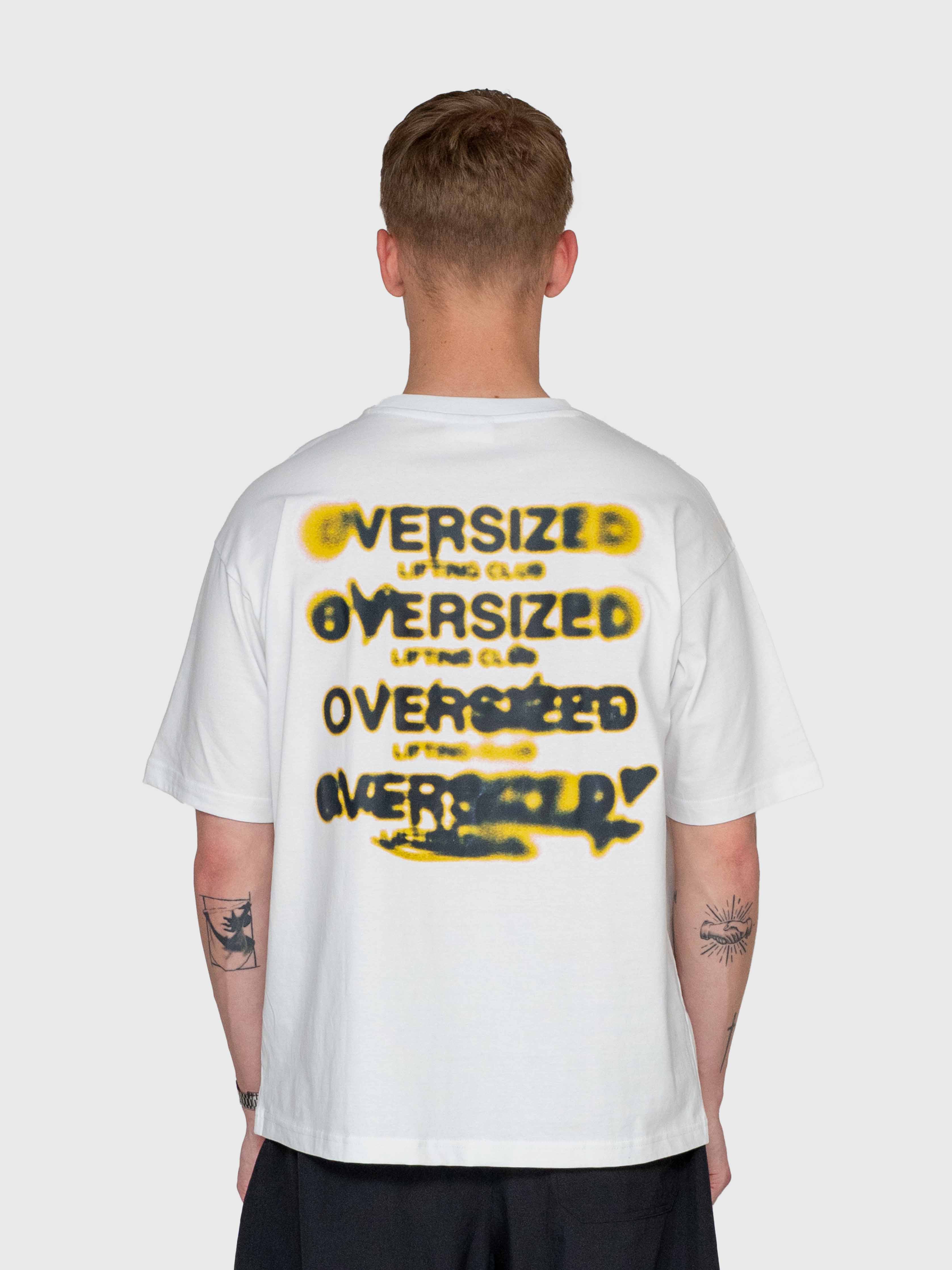 Smudgy Box Tee - White/Dark Yellow