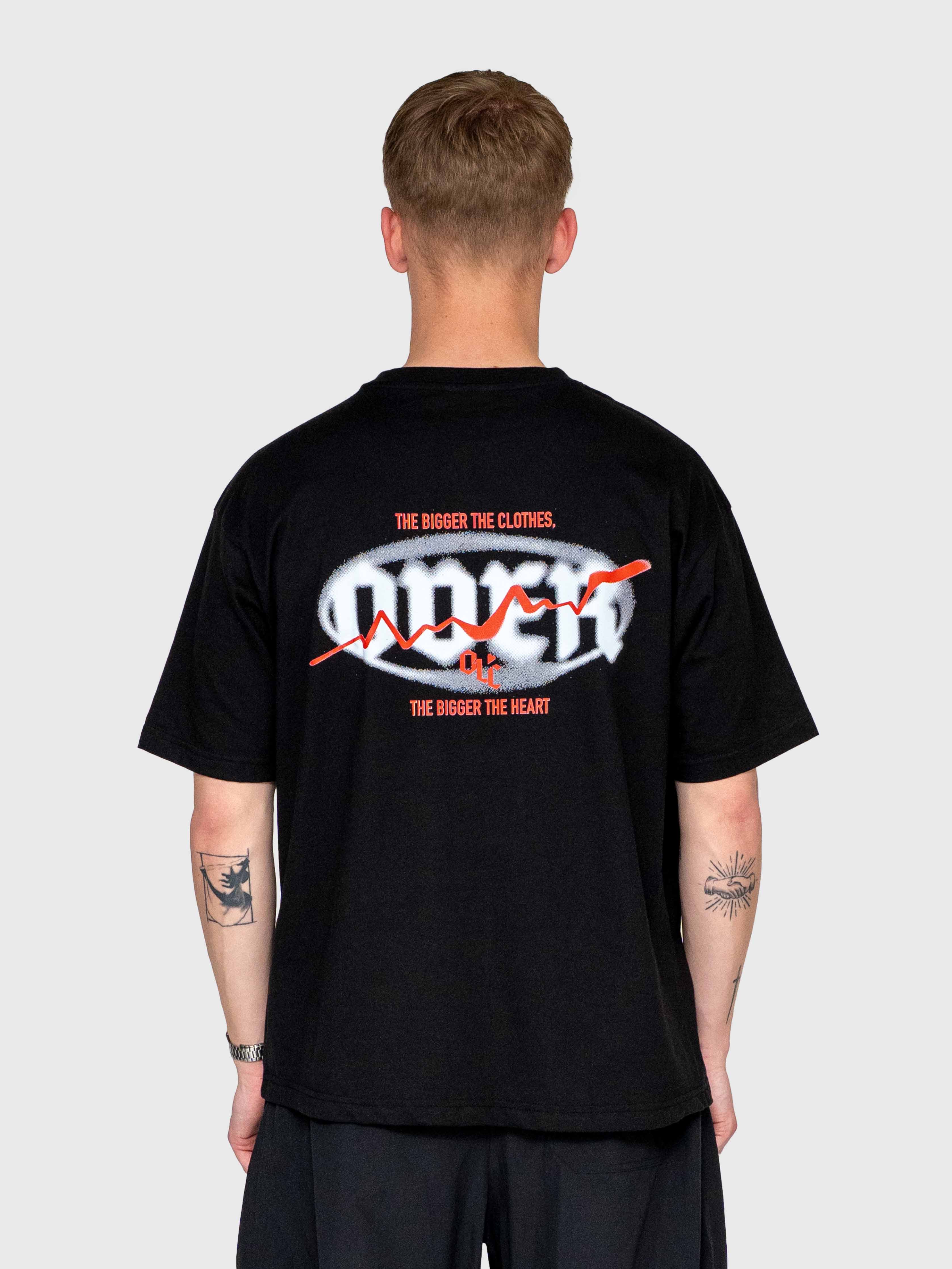 Over box tee - Black/Red